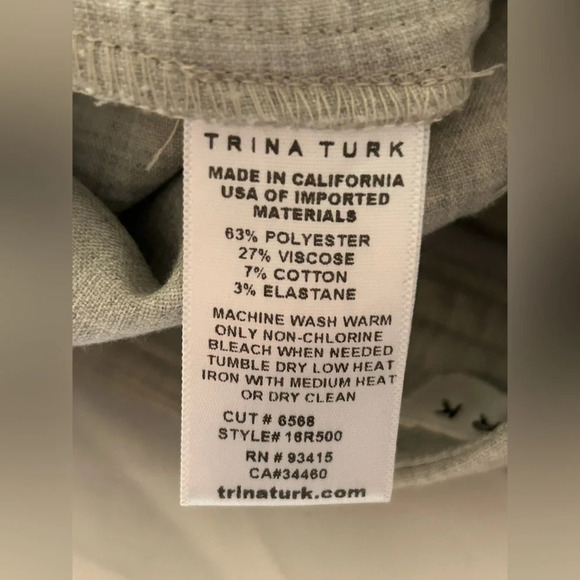 Trina Turk gray trouser wide leg pants 8 - Picture 7 of 11